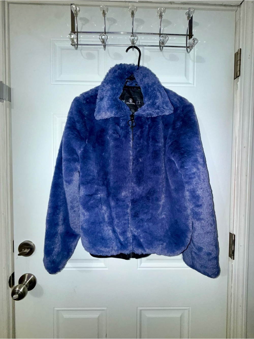 Volcom Plush Bomber Jacket in Blue